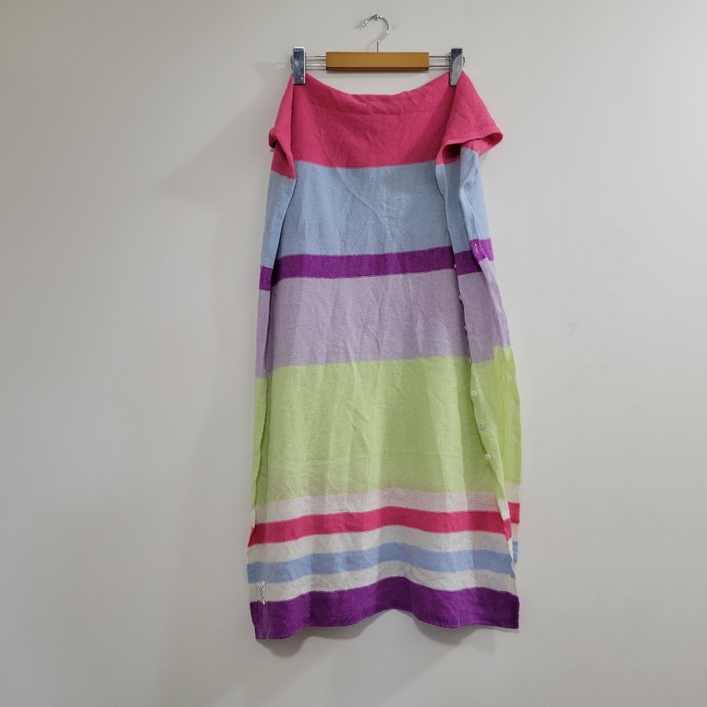 Snapdragon striped cashmere button scarf